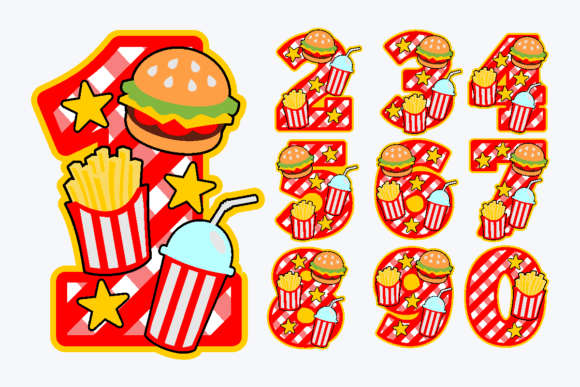 Burger and Fries Numbers: A Design Asset Guide