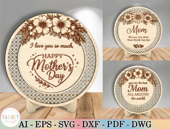 Celebrate Mom with Elegance Using the Mother's Day Round Sign SVG Bundle