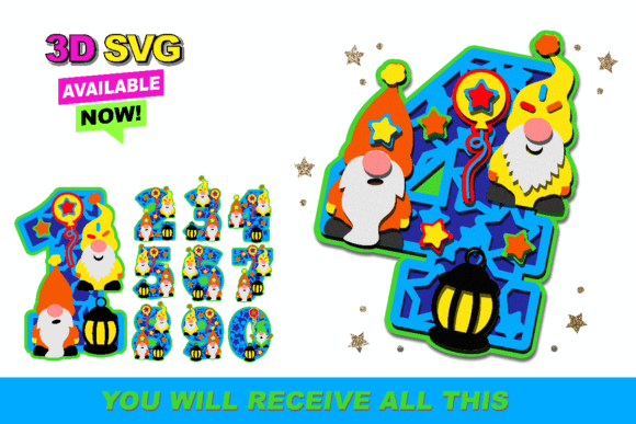 Crafting Magical Celebrations with 3D Gnomes Happy Birthday Numbers