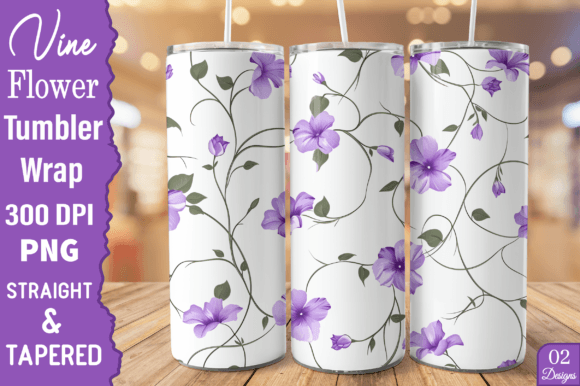 Elevate Your Sublimation Projects with a Stunning Vine Flower Tumbler Wrap Design