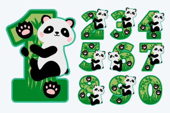 Panda Bear Numbers: Playful 3D SVGs for Crafters