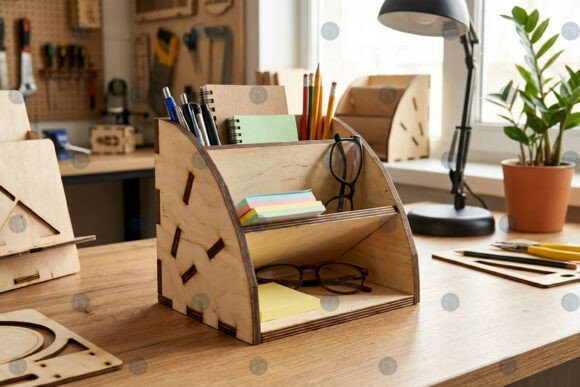 Streamlining Your Workspace with a Precision Laser Cut Desk Storage Organizer SVG