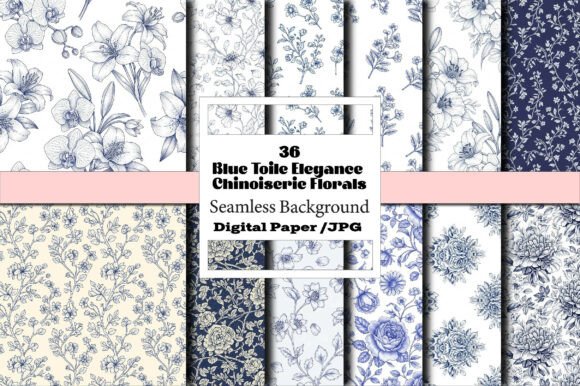 Unlocking Creative Potential with Blue Toile Elegance Chinoiserie Florals