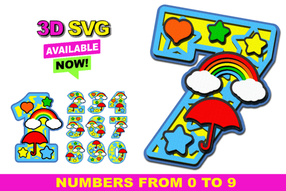 Vibrant Rainbow Numbers for Creative DIY Projects